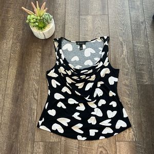 INC abstract hearts slouch neck tank